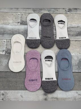 BOMBAS Cushioned No-Show 7-Pack UNISEX Socks - Assorted Colors - Sz - Large